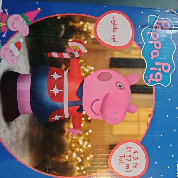Peppa Pig Inflatable Outdoor Yard Display Christmas Light Hasbro - Picture 5 of 9